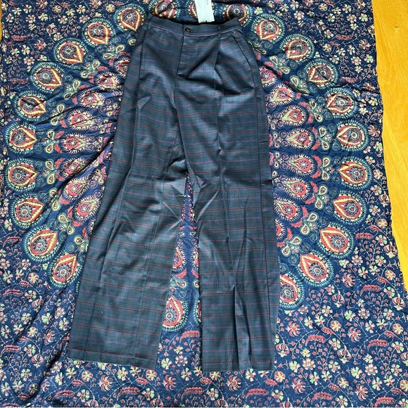 NWT Zara full length blue plaid dress pants - Picture 7 of 8